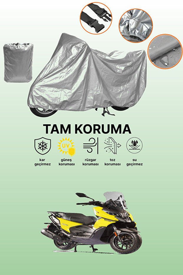 Gray Tail Bag and Lock Incompatible Motolux Ragner 250 Compatible Motorcycle Tarpaulin