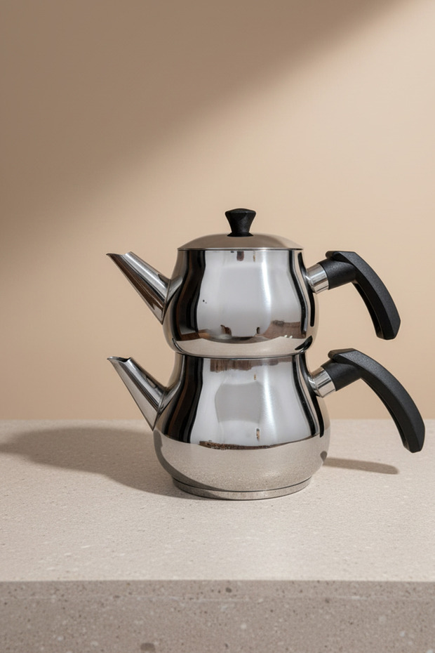 Antonio Midi Size Black Teapot Set - 3