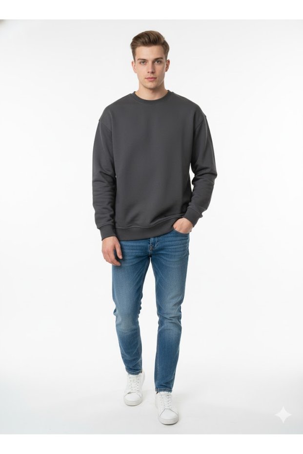 Oversized Crew Neck Sweatshirt Extra Loose Fit New Style Model Stylish Design