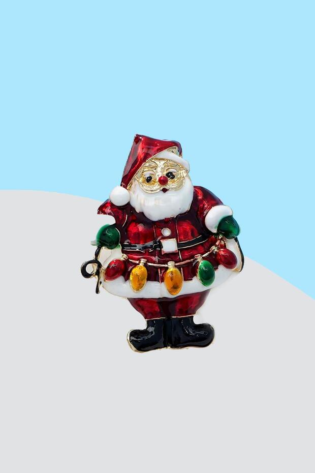 Yılbaşı Noel Baba Figürlü Broş - 3