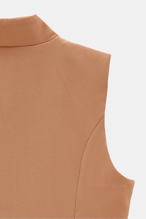 Kamel Kaçık Yaka Kuplu Yelek - 5