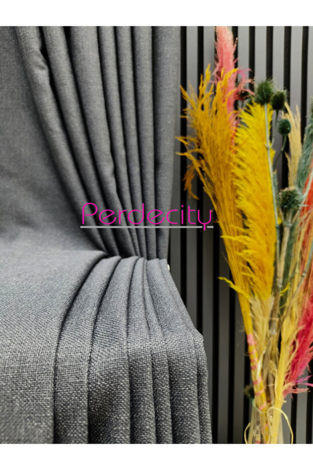Natural Linen Background Curtain Single Wing (No Pleats) Straight Sewing