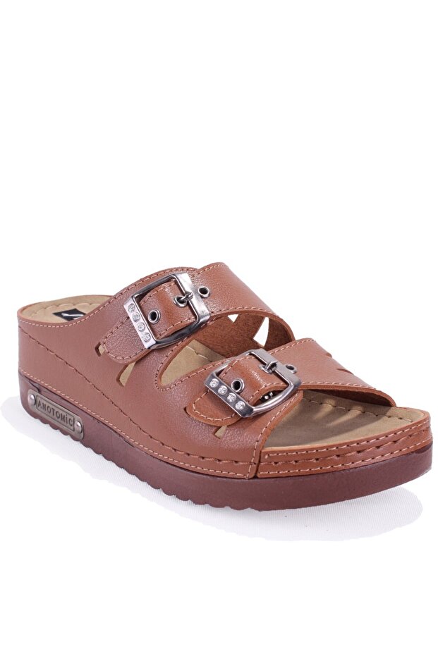 Dza37-3001 Tan Daily Orthopedic Women's Slippers