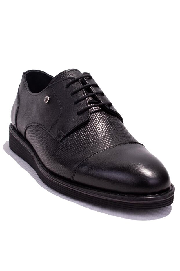 Dma08-860 Black Orthopedic Daily Men's Leather Shoes