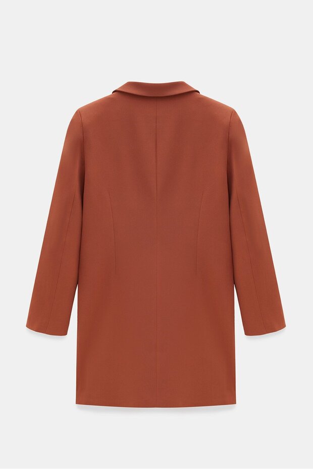 Brown Button Detailed Business Jacket - 5