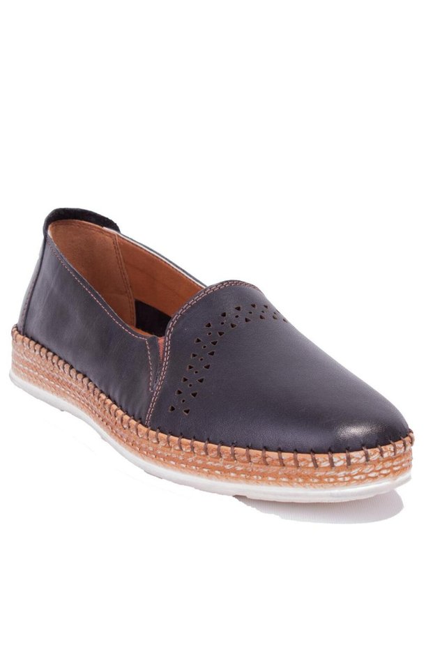 104040 Black Orthopedic Daily Leather Women's Shoes