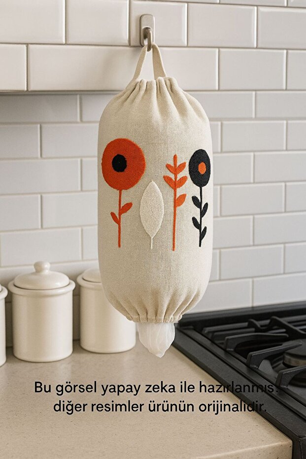 Poşetlik & Punch Keten Poşet Düzenleyici – Poşet Organizeri, Mutfak Poşet Düzenleyici 1 adet - 1