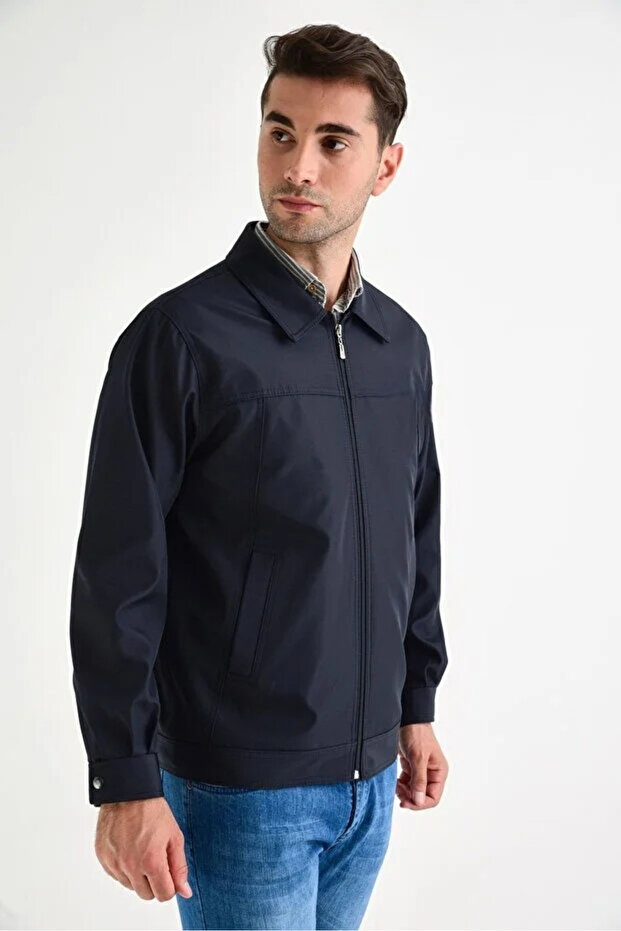 Klassischer Mantel für Herren in bequemer Passform, Marineblau - 3