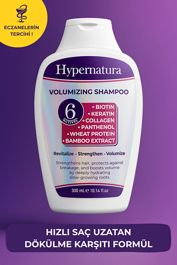 Volumizing Shampoo with 6 Active Ingredients to Prevent Hair Loss and Support Fast Hair Growth