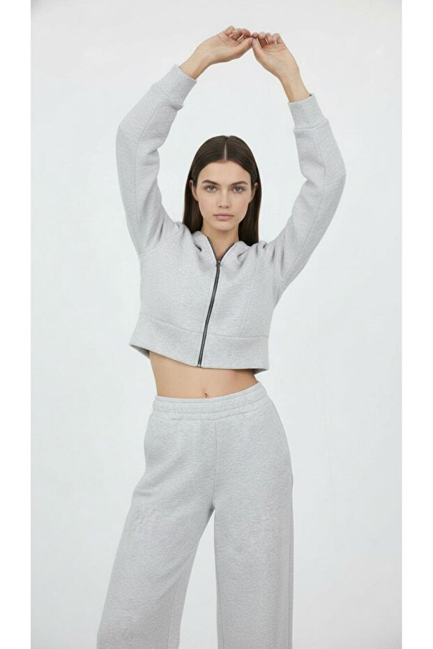 Zermatt Set Zippered Fleece-Lined Gray 3-Piece Set