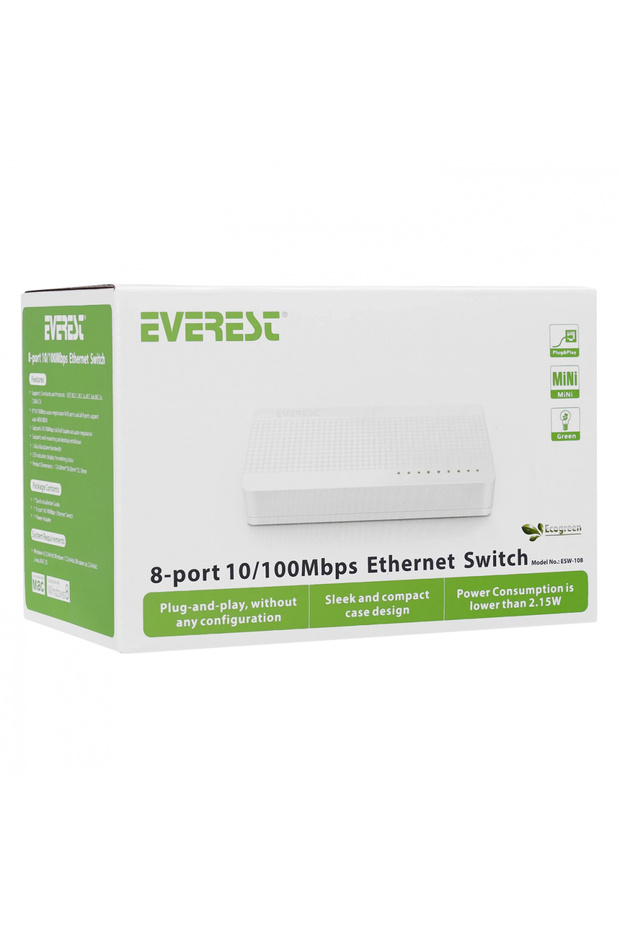 ESW-108 8 Port 10/100Mbps Ethernet Switch Hub - 4