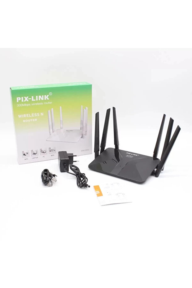 PiX-LiNK LV-WR50Q 300Mbps 6 Anten Wireless-N Wireless Internet Ap Home WiFi Router - 6