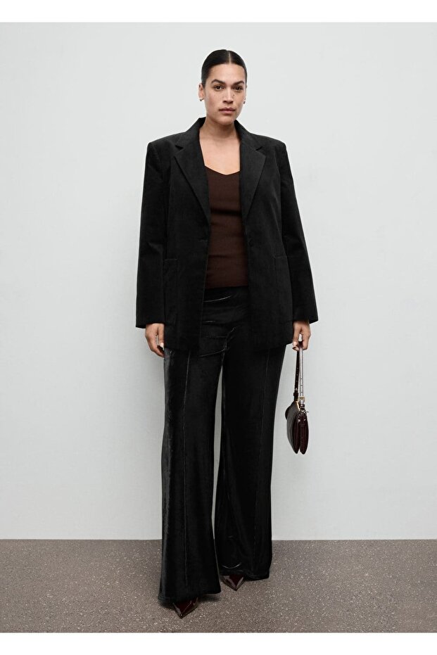 Cepli kadife blazer ceket - 8