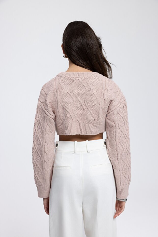 Mohan Soft Pembe Crop Kazak - 5