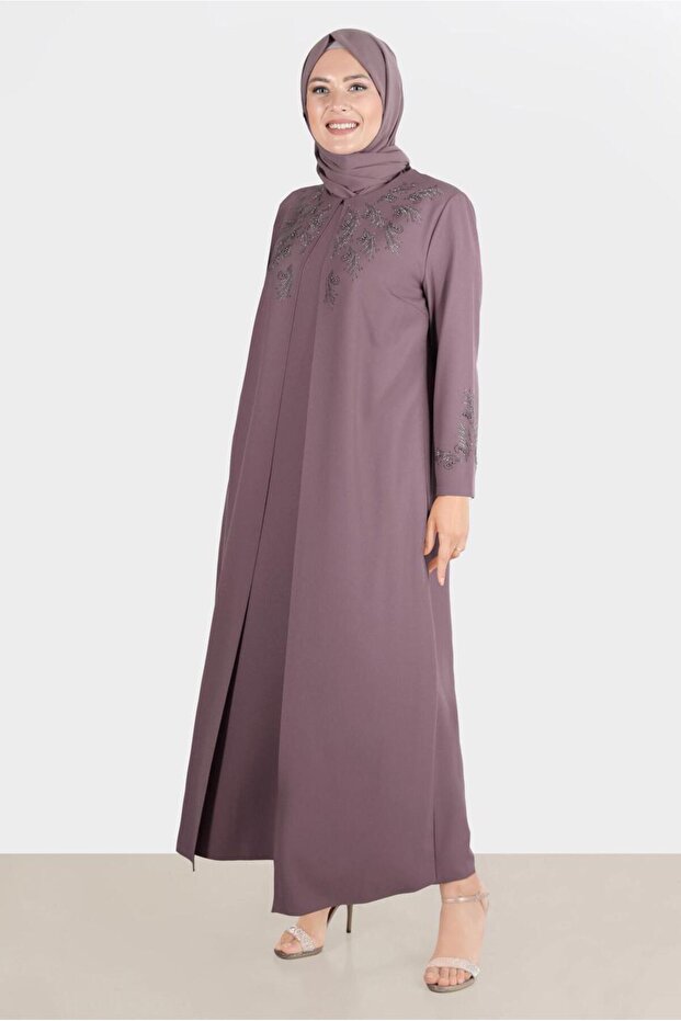 TAŞLI KREP ELBİSE 20225 - 1