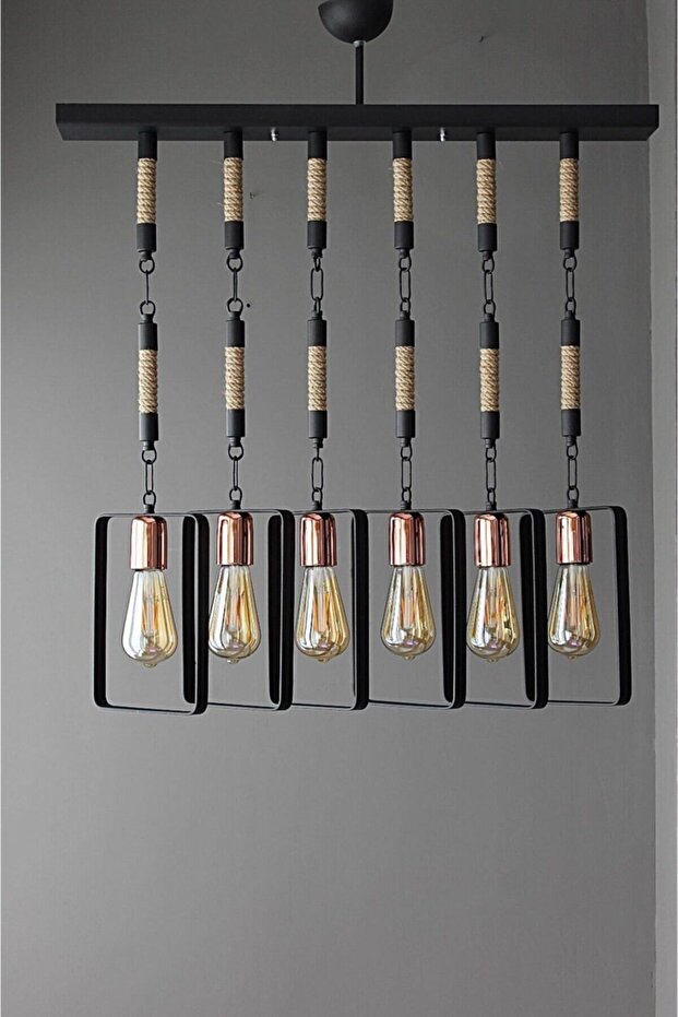 Vegas 6'lı Bakır Sıralı Retro Sarkıt - 1