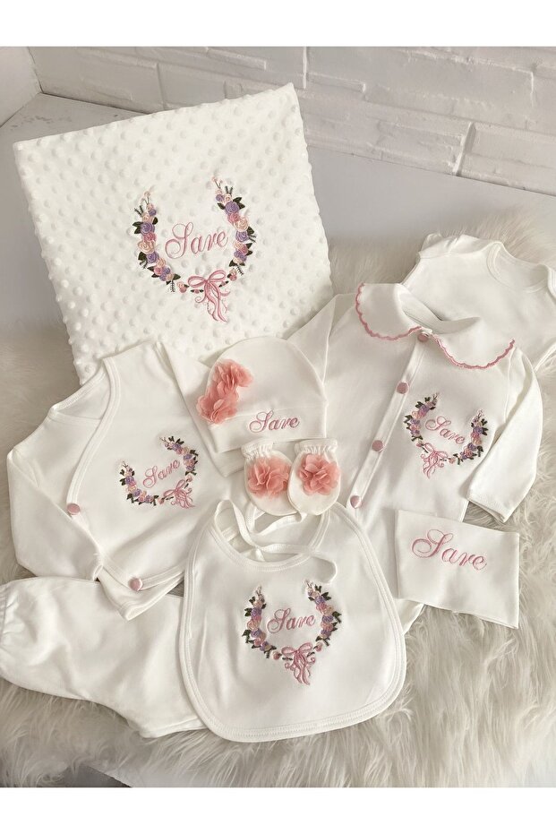 Embroidered Hospital Exit Set