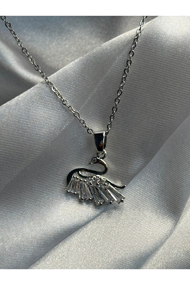 Swan Figured Steel Necklace