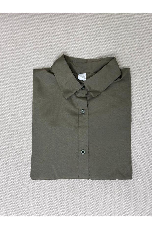 Kadın Oversize Uzun Basic Gömlek - 1