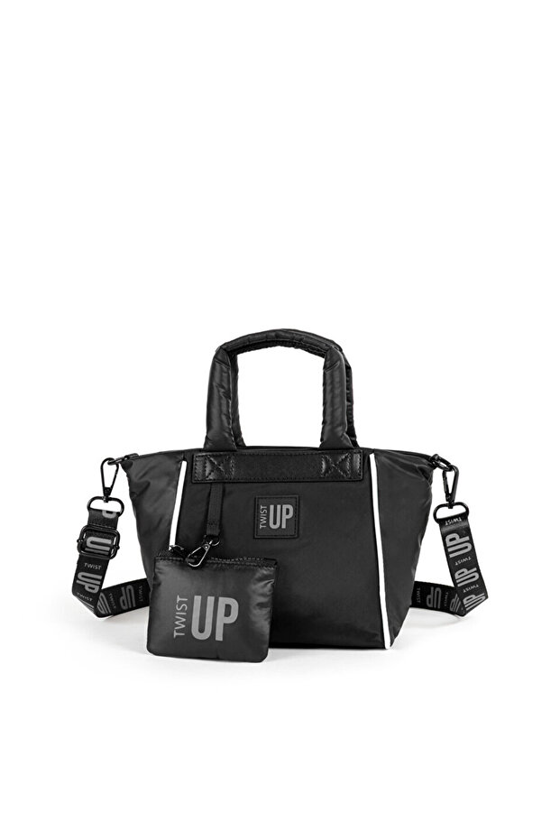 KONTRAST BİYELİ ÇİFT PARÇA ÇANTA - 4