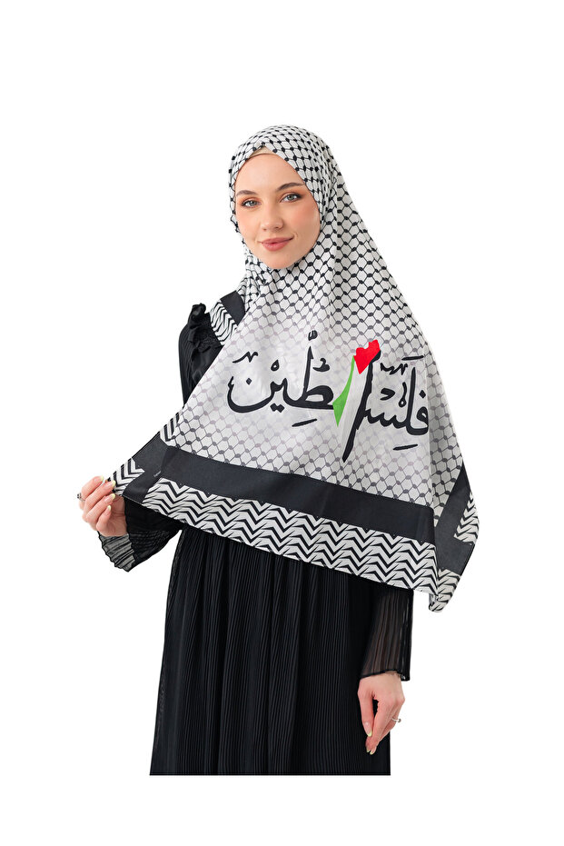 Shawl Kefiye Pusshless Palestine Arabic with Flag Map Printed Palestine Shawl S100007