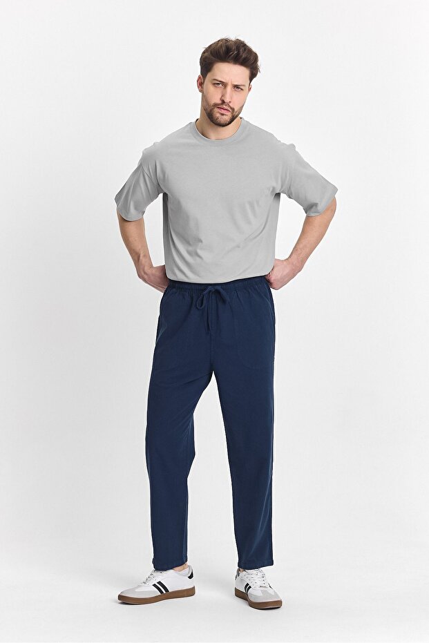 Erkek Lacivert Regular Fit Basic Pantolon - 7