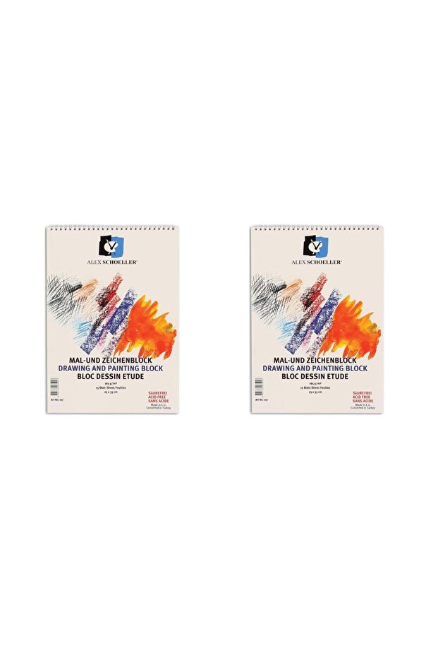 Drawing Pad 25X35 Spiral Bound 165 Gr 15 Sheets Alx-107 Pack of 2