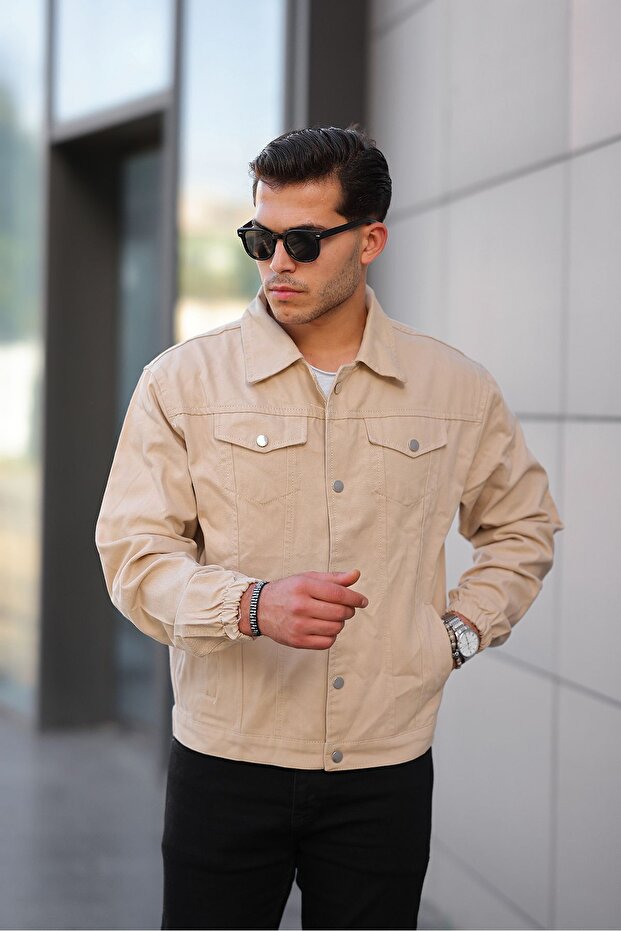 Çıtçıtlı Oversize Kot Ceket - 3