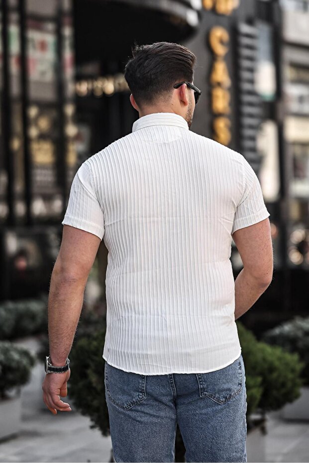 قميص رجالي بنمط خط ذاتي - 4