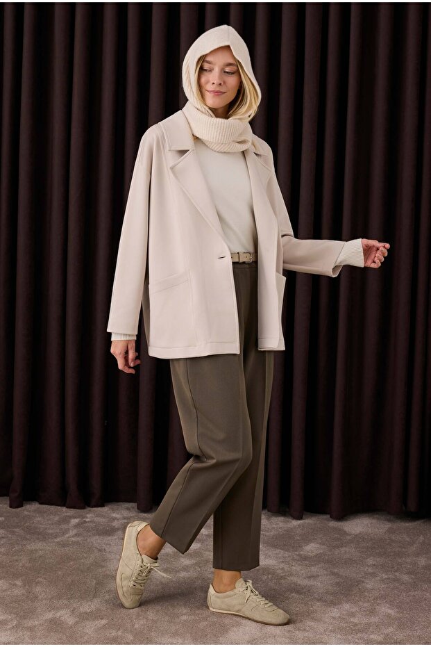 Maskülen Scuba Ceket Bej - 1