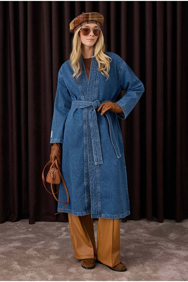 Denim Kimono Mavi - 1