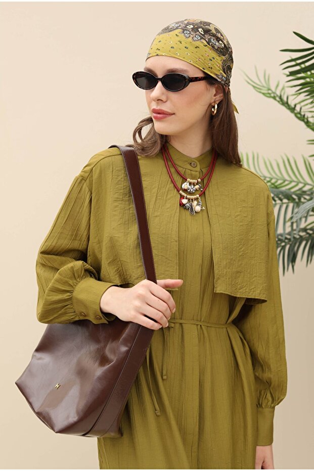 Rüzgarlıklı Elbise Olive - 2