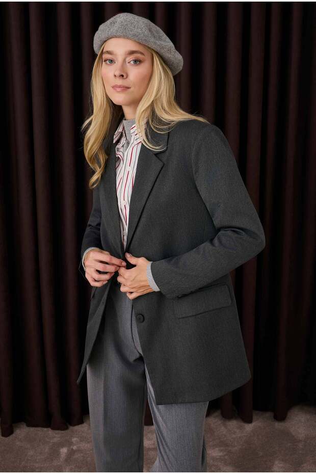 Klasik Blazer Ceket Antrasit - 6