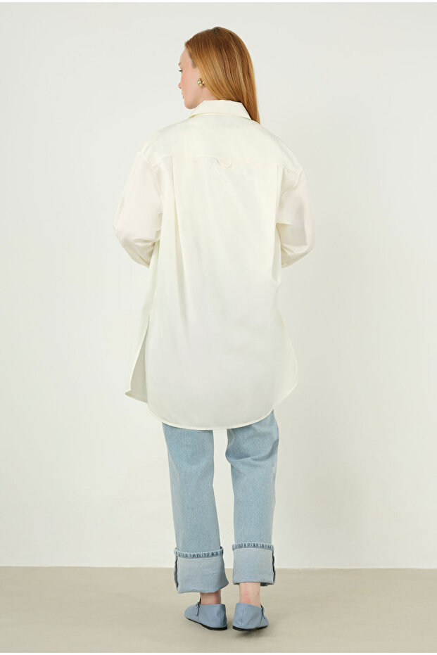 Poplin Gömlek 90 cm Ekru - 3