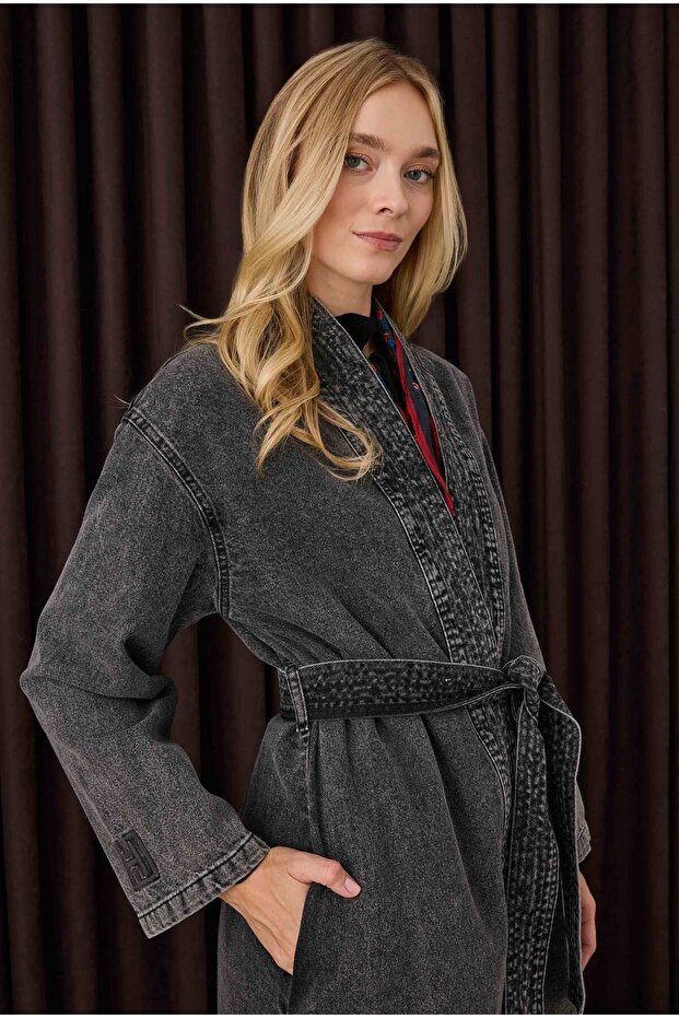 Denim Kimono Antrasit - 2