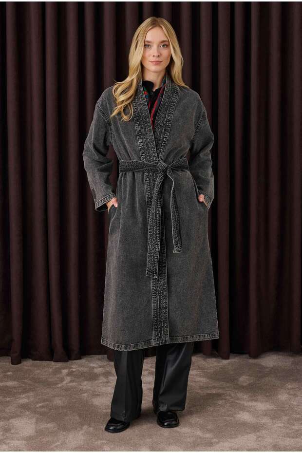 Denim Kimono Antrasit - 1