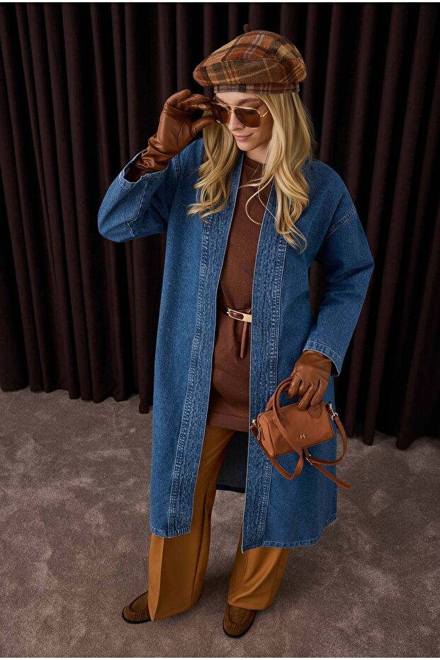 Denim Kimono Mavi - 6