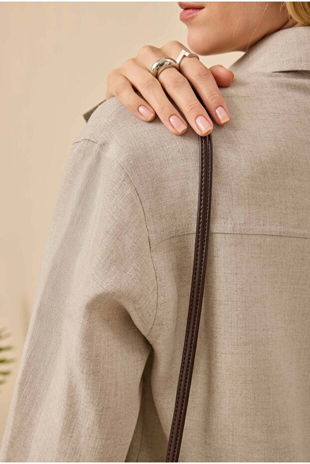 Ham Keten Uzun Gömlek - 4