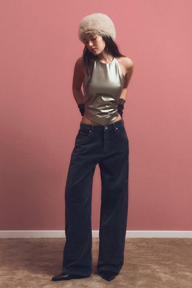 Suni deri halter üst - 2