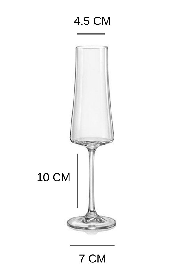 Crystalex Xtra Kristalin 210 Ml Şampanya Kadehi 6'lı - 2