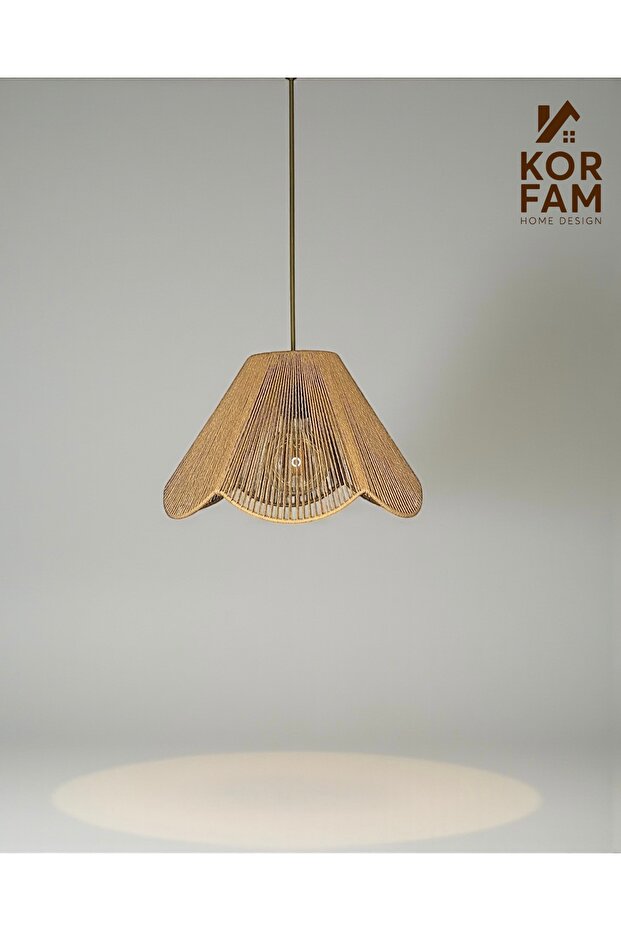 Rosalinda Avize - Hasır El Yapımı Bohem Çiçek Şekilli Rustik Avize - 6