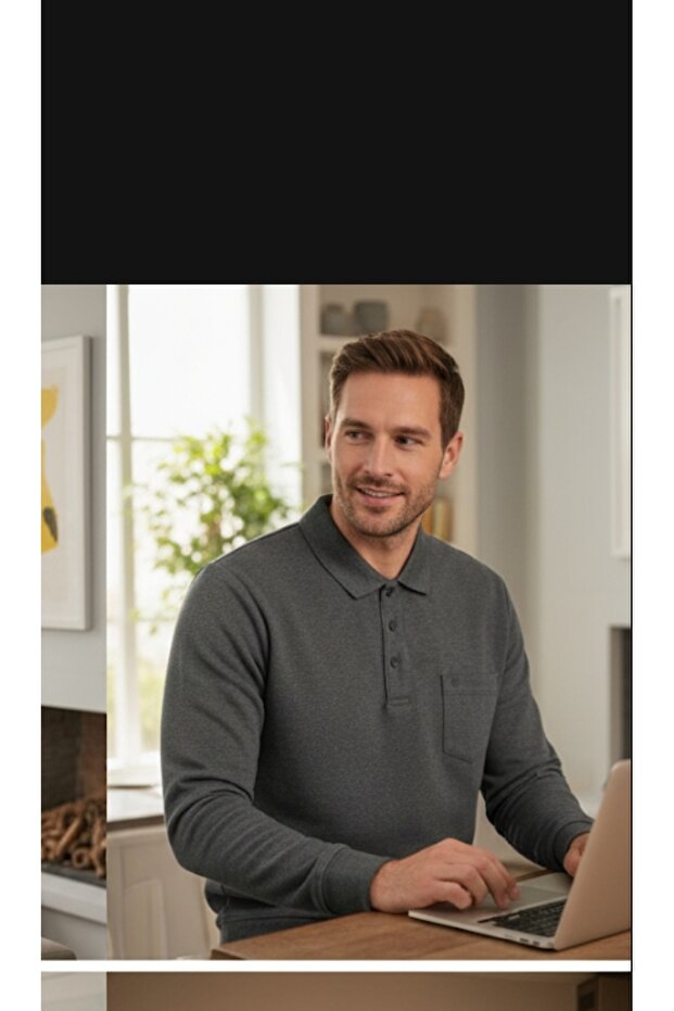 Long Sleeve Collared Pocket Classic Men's Combed Cotton