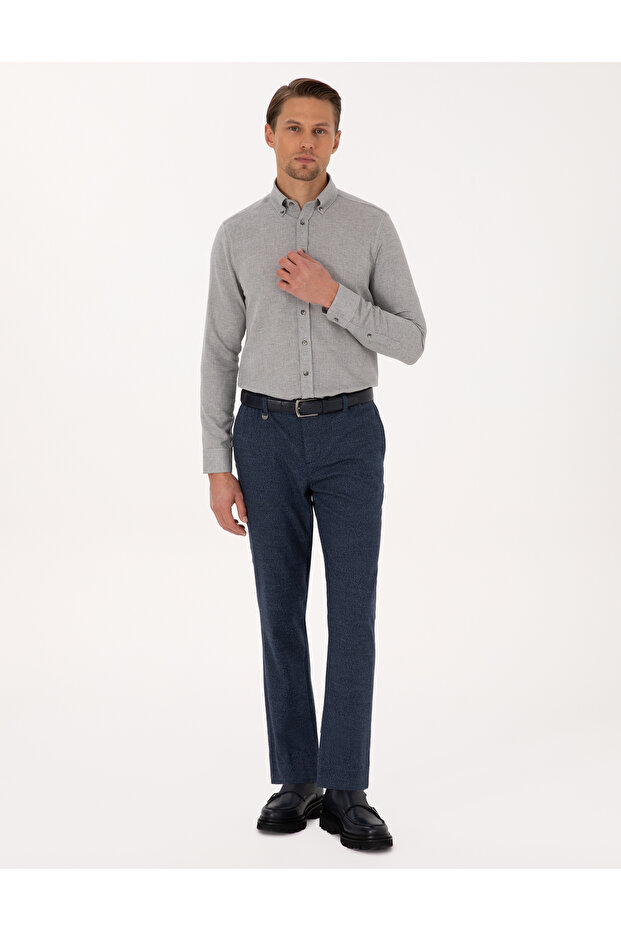 Navy Blue Extra Slim Fit Fabric Trousers 50275552 -Vr033