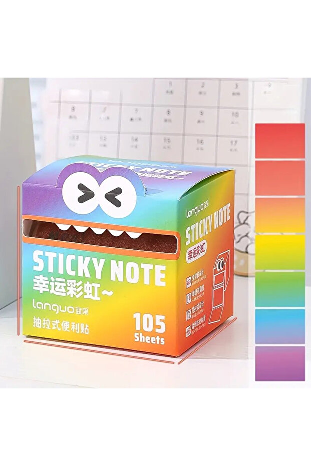 Colorful Monster Boxed Sticky Note – 105 Sheets Transparent Sticky Note Paper Lg-43355