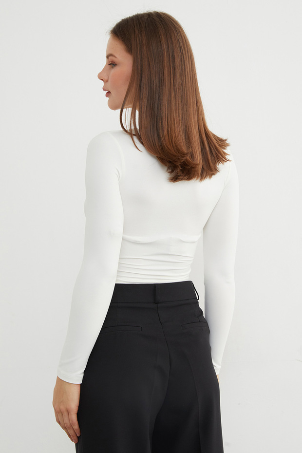 Basic Kare Yaka Bluz - 7