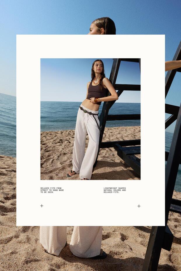 Çizgili rustik pantolon - 5