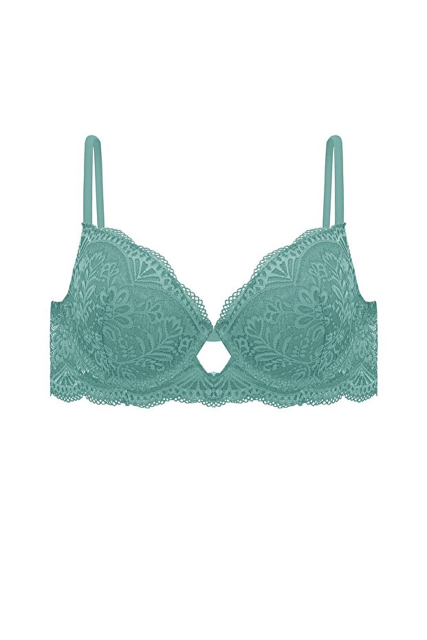 Lace Pack Low-Cut Bra - Non-Padded - 2451 - Petrol Green