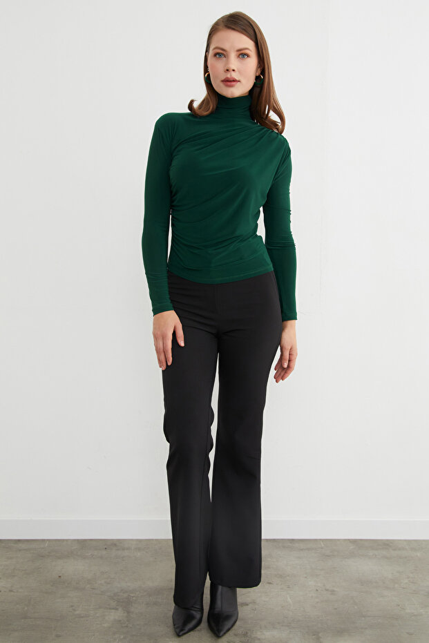 Basic Yanı Büzgülü Bluz - 5