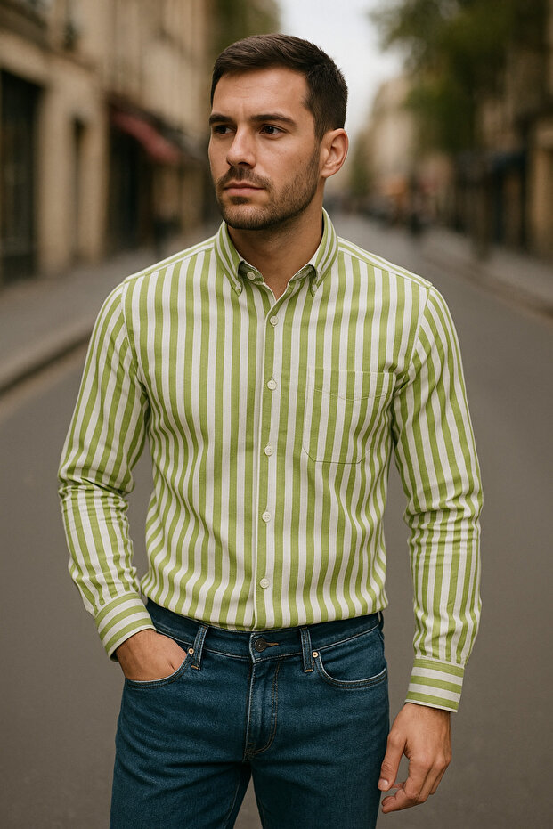 Long-Sleeved Shirt with Pockets, Loose Fit