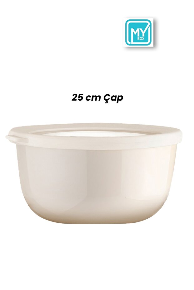 Ayza 4 Lt Dough Kneading Bowl - Round Basin with Lid - Multi-Purpose Mixing and Storage Container - 4